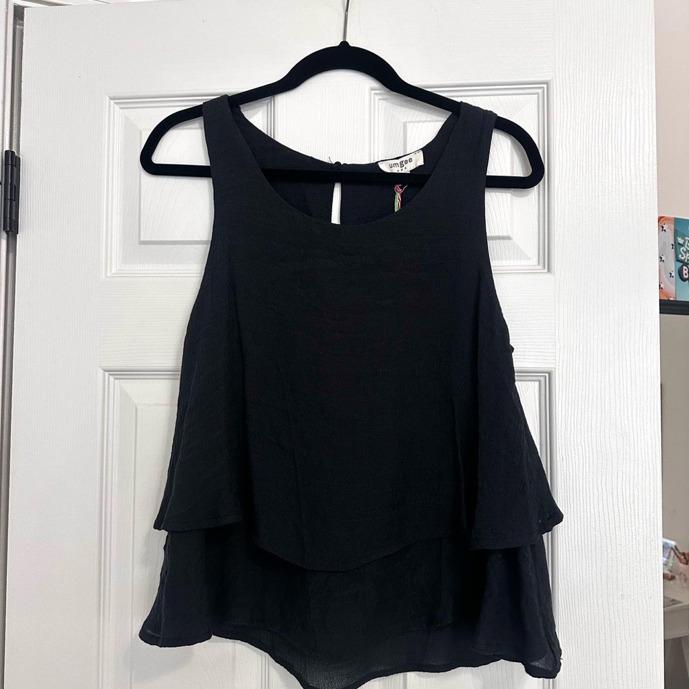Umgee Black Layered Tank Top